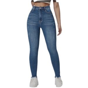 PILCRO ANTHRO DENIM STRETCH RAW EDGE HEM Blue Jeans 31